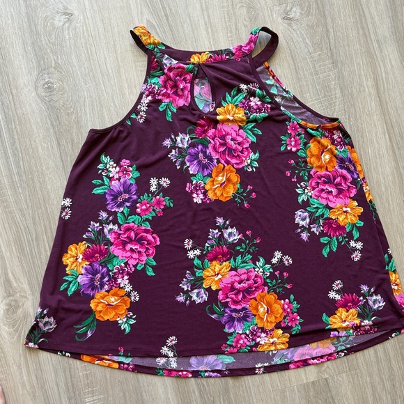 Torrid Magenta Floral Tank Top - Picture 3 of 3